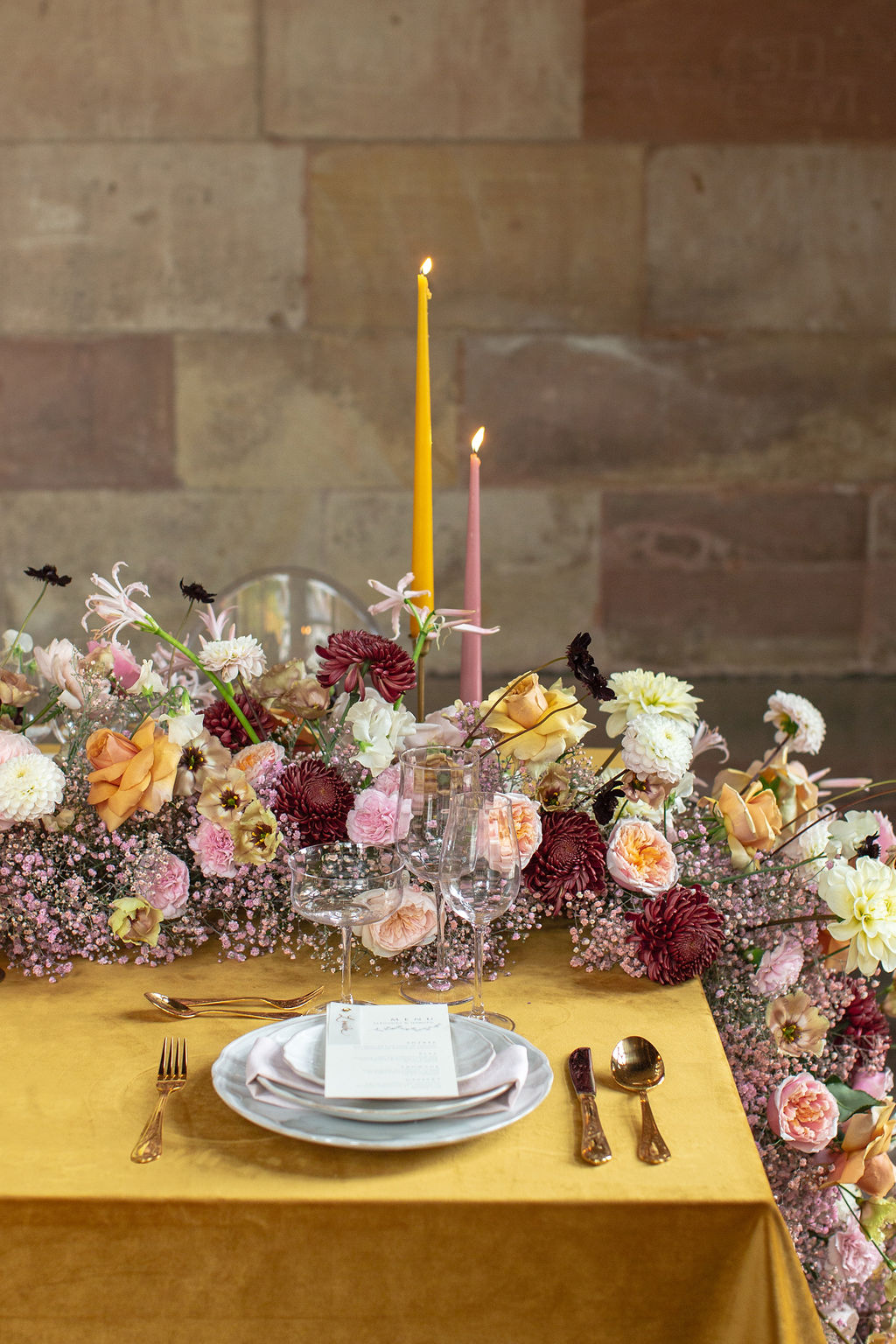 guirlande florale table de honneur mariage capucine atelier floral Suisse